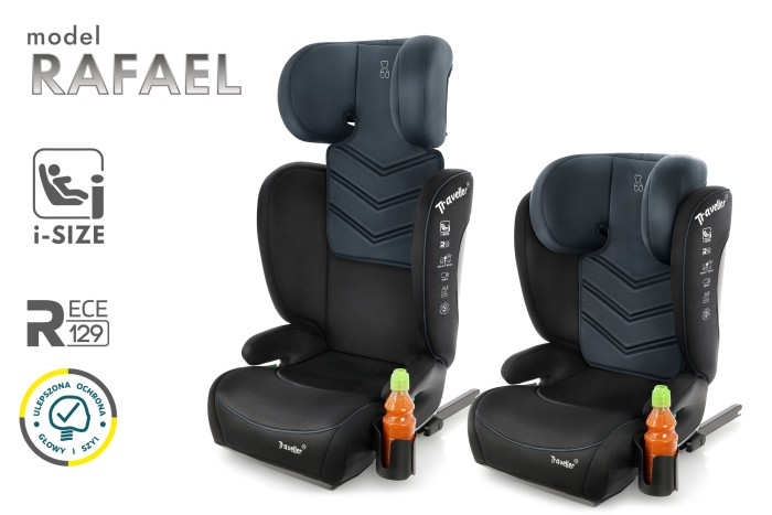 RAFAEL FOTELIK SAMOCHODOWY PODSTAWKA 2w1 I SIZE 100-150 CM R129 ISOFIX