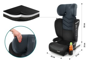 RAFAEL FOTELIK SAMOCHODOWY PODSTAWKA 2w1 I SIZE 100-150 CM R129 ISOFIX