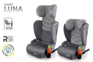 LUNA FOTELIK SAMOCHODOWY PODSTAWKA 2w1 I SIZE 100-150 CM R129 ISOFIX