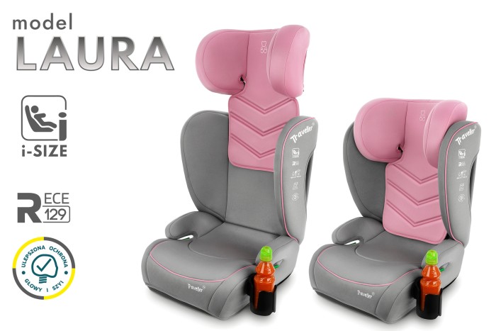 LAURA FOTELIK SAMOCHODOWY PODSTAWKA 2w1 I SIZE 100-150 CM R129