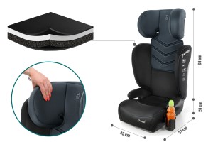 RAFAEL FOTELIK SAMOCHODOWY PODSTAWKA 2w1 I SIZE 100-150 CM R129