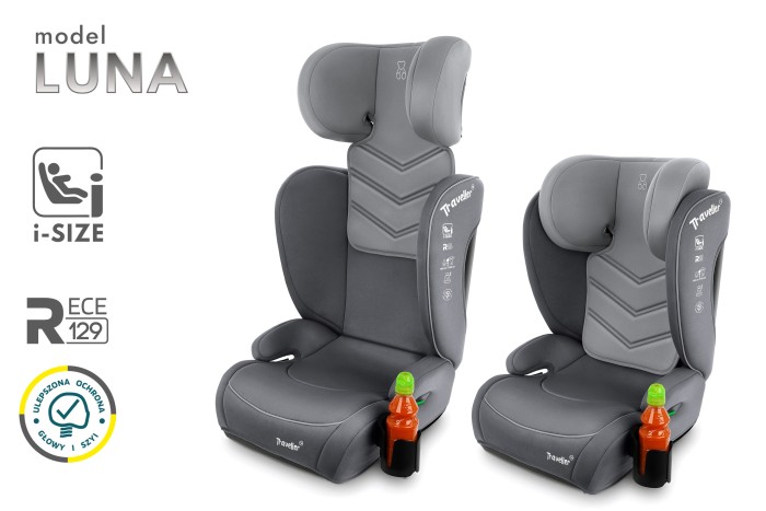 LUNA FOTELIK SAMOCHODOWY PODSTAWKA 2w1 I SIZE 100-150 CM R129