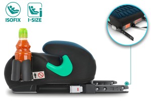 FOTELIK SAMOCHODOWY PODKŁADKA SIEDZISKO Z ISOFIX CZARNO-MORSKI R129 125-150 CM
