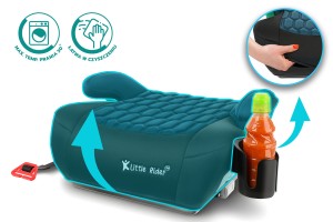 FOTELIK SAMOCHODOWY PODKŁADKA SIEDZISKO Z ISOFIX CZARNO-MORSKI R129 125-150 CM