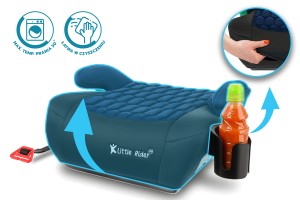 FOTELIK SAMOCHODOWY PODKŁADKA SIEDZISKO CZARNO-GRANATOWY PIKOWANY R129 125-150 CM