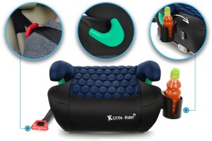 FOTELIK SAMOCHODOWY PODKŁADKA SIEDZISKO Z ISOFIX CZARNO-GRANATOWY R129 125-150 CM