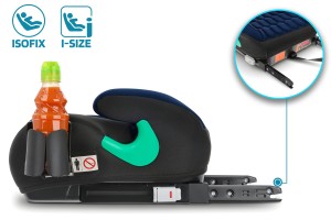 FOTELIK SAMOCHODOWY PODKŁADKA SIEDZISKO Z ISOFIX CZARNO-GRANATOWY R129 125-150 CM