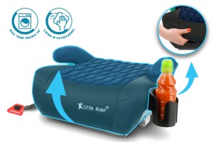 FOTELIK SAMOCHODOWY PODKŁADKA SIEDZISKO Z ISOFIX CZARNO-GRANATOWY R129 125-150 CM