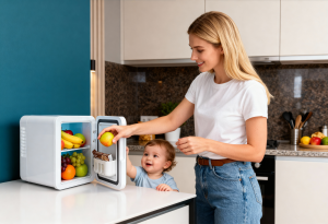 LODÓWKA BIUROWA 4L 12V Z FUNKCJĄ GRZANIA DO 50-65°C BIAŁA