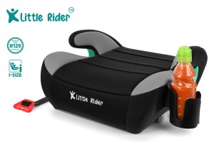 FOTELIK SAMOCHODOWY PODKŁADKA SIEDZISKO Z ISOFIX CZARNO-SZARY R129 125-150 CM