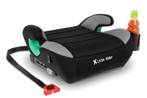 FOTELIK SAMOCHODOWY PODKŁADKA SIEDZISKO Z ISOFIX CZARNO-SZARY R129 125-150 CM