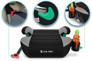 FOTELIK SAMOCHODOWY PODKŁADKA SIEDZISKO Z ISOFIX CZARNO-SZARY R129 125-150 CM