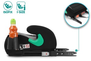 FOTELIK SAMOCHODOWY PODKŁADKA SIEDZISKO Z ISOFIX CZARNO-SZARY R129 125-150 CM