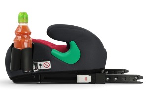 FOTELIK SAMOCHODOWY PODKŁADKA SIEDZISKO Z ISOFIX BORDOWO-CZARNY PIKOWANY R129 125-150 CM