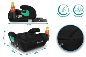 FOTELIK SAMOCHODOWY PODKŁADKA SIEDZISKO Z ISOFIX CZARNY R129 125-150 CM