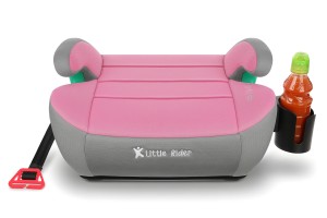 FOTELIK SAMOCHODOWY PODKŁADKA SIEDZISKO Z ISOFIX SZARO-RÓŻOWY R129 125-150 CM