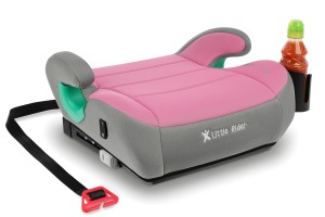 FOTELIK SAMOCHODOWY PODKŁADKA SIEDZISKO Z ISOFIX SZARO-RÓŻOWY R129 125-150 CM