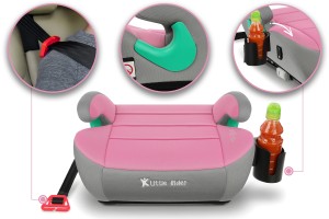 FOTELIK SAMOCHODOWY PODKŁADKA SIEDZISKO Z ISOFIX SZARO-RÓŻOWY R129 125-150 CM