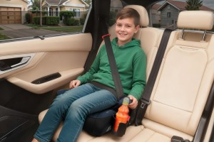 FOTELIK SAMOCHODOWY PODKŁADKA SIEDZISKO Z ISOFIX CZARNO-SZARY R129 125-150 CM