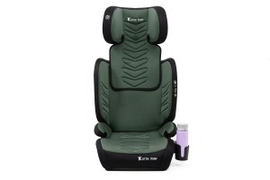 FOTELIK SAMOCHODOWY MODEL LEONARDO CZARNO-ZIELONY PIKOWANY R129 100-150 CM ISOFIX