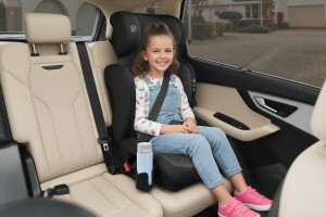 FOTELIK SAMOCHODOWY MODEL VINCENT SZARO-CZARNY PIKOWANY R129 100-150 CM