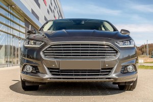 FORD FUSION MK2 II 2014-2022 ATRAPA KRATKA PRZEDNIEGO ZDERZAKA DOLNA Z CHROMOWANĄ LISTWĄ DS7Z17K945AB + DS7Z8419BA