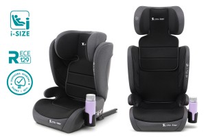 FOTELIK SAMOCHODOWY MODEL HUGO CZARNO-SZARY R129 100-150 CM ISOFIX + GRATIS