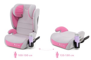 FOTELIK SAMOCHODOWY MODEL BIANCA SZARO-RÓŻOWY R129 100-150 CM ISOFIX + GRATIS