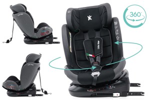 FOTELIK SAMOCHODOWY OBROTOWY ALEXANDER 360° CZARNO-SZARY 40-150 CM i-Size R129 + ISOFIX