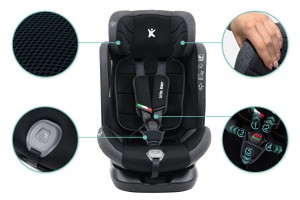 FOTELIK SAMOCHODOWY OBROTOWY ALEXANDER 360° CZARNO-SZARY 40-150 CM i-Size R129 + ISOFIX
