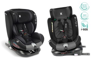 FOTELIK SAMOCHODOWY OBROTOWY ALEXANDER 360° SZARO-CZARNY 40-150 CM i-Size R129 + ISOFIX