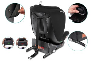 FOTELIK SAMOCHODOWY OBROTOWY ALEXANDER 360° SZARO-CZARNY 40-150 CM i-Size R129 + ISOFIX