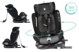 FOTELIK SAMOCHODOWY OBROTOWY ALEXANDER 360° SZARO-CZARNY 40-150 CM i-Size R129 + ISOFIX