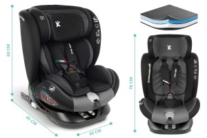 FOTELIK SAMOCHODOWY OBROTOWY ALEXANDER 360° SZARO-CZARNY 40-150 CM i-Size R129 + ISOFIX