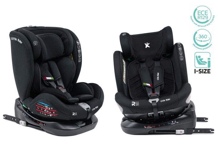 FOTELIK SAMOCHODOWY OBROTOWY ALEXANDER 360° CZARNY 40-150 CM i-Size R129 + ISOFIX