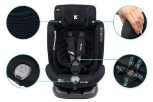 FOTELIK SAMOCHODOWY OBROTOWY ALEXANDER 360° CZARNY 40-150 CM i-Size R129 + ISOFIX