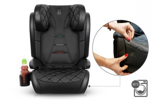 EZIO FOTELIK SAMOCHODOWY EKOSKÓRA PODSTAWKA 2w1 I SIZE 100-150 CM R129 ISOFIX