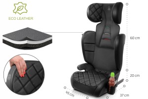 EZIO FOTELIK SAMOCHODOWY EKOSKÓRA PODSTAWKA 2w1 I SIZE 100-150 CM R129 ISOFIX