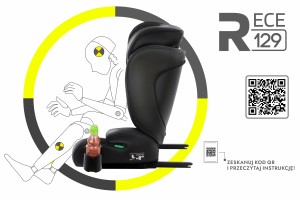 EZIO FOTELIK SAMOCHODOWY EKOSKÓRA PODSTAWKA 2w1 I SIZE 100-150 CM R129 ISOFIX