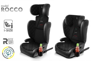 ROCCO FOTELIK SAMOCHODOWY EKOSKÓRA PODSTAWKA 2w1 I SIZE 100-150 CM R129 ISOFIX