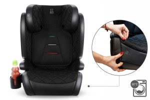 ROCCO FOTELIK SAMOCHODOWY EKOSKÓRA PODSTAWKA 2w1 I SIZE 100-150 CM R129 ISOFIX