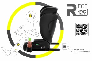 ROCCO FOTELIK SAMOCHODOWY EKOSKÓRA PODSTAWKA 2w1 I SIZE 100-150 CM R129 ISOFIX