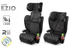 EZIO FOTELIK SAMOCHODOWY EKOSKÓRA PODSTAWKA 2w1 I SIZE 100-150 CM R129