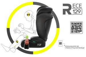 EZIO FOTELIK SAMOCHODOWY EKOSKÓRA PODSTAWKA 2w1 I SIZE 100-150 CM R129