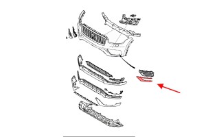 VOLVO XC90 II 2019+ PO FACELIFTINGU LISTWA KRATKI PRZEDNIEGO ZDERZAKA LEWA 31663539