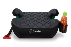 FOTELIK SAMOCHODOWY PODKŁADKA SIEDZISKO Z ISOFIX CZARNO-SZARY PIKOWANY R129 125-150 CM