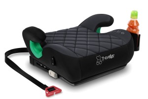 FOTELIK SAMOCHODOWY PODKŁADKA SIEDZISKO Z ISOFIX CZARNO-SZARY PIKOWANY R129 125-150 CM