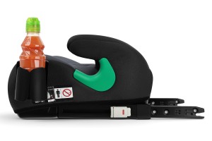 FOTELIK SAMOCHODOWY PODKŁADKA SIEDZISKO Z ISOFIX CZARNO-SZARY PIKOWANY R129 125-150 CM