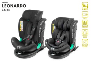FOTELIK SAMOCHODOWY OBROTOWY LEONARDO 360° CZARNY 40-150 CM i-Size R129 + ISOFIX