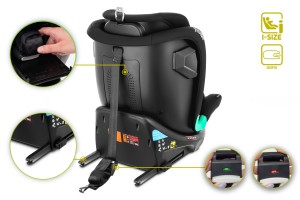 FOTELIK SAMOCHODOWY OBROTOWY LEONARDO 360° CZARNY 40-150 CM i-Size R129 + ISOFIX